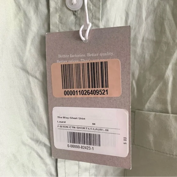 New Everlane The Silky Cotton Way Short Shirt in Laurel Green Size Medium - Picture 11 of 13